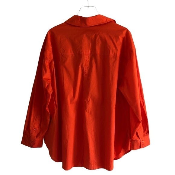 Sanctuary Cotton Button Down Orange Blouse Plus 2X - Picture 4 of 11